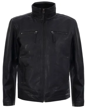 Mens Classic Leather Biker Jacket-Caracas