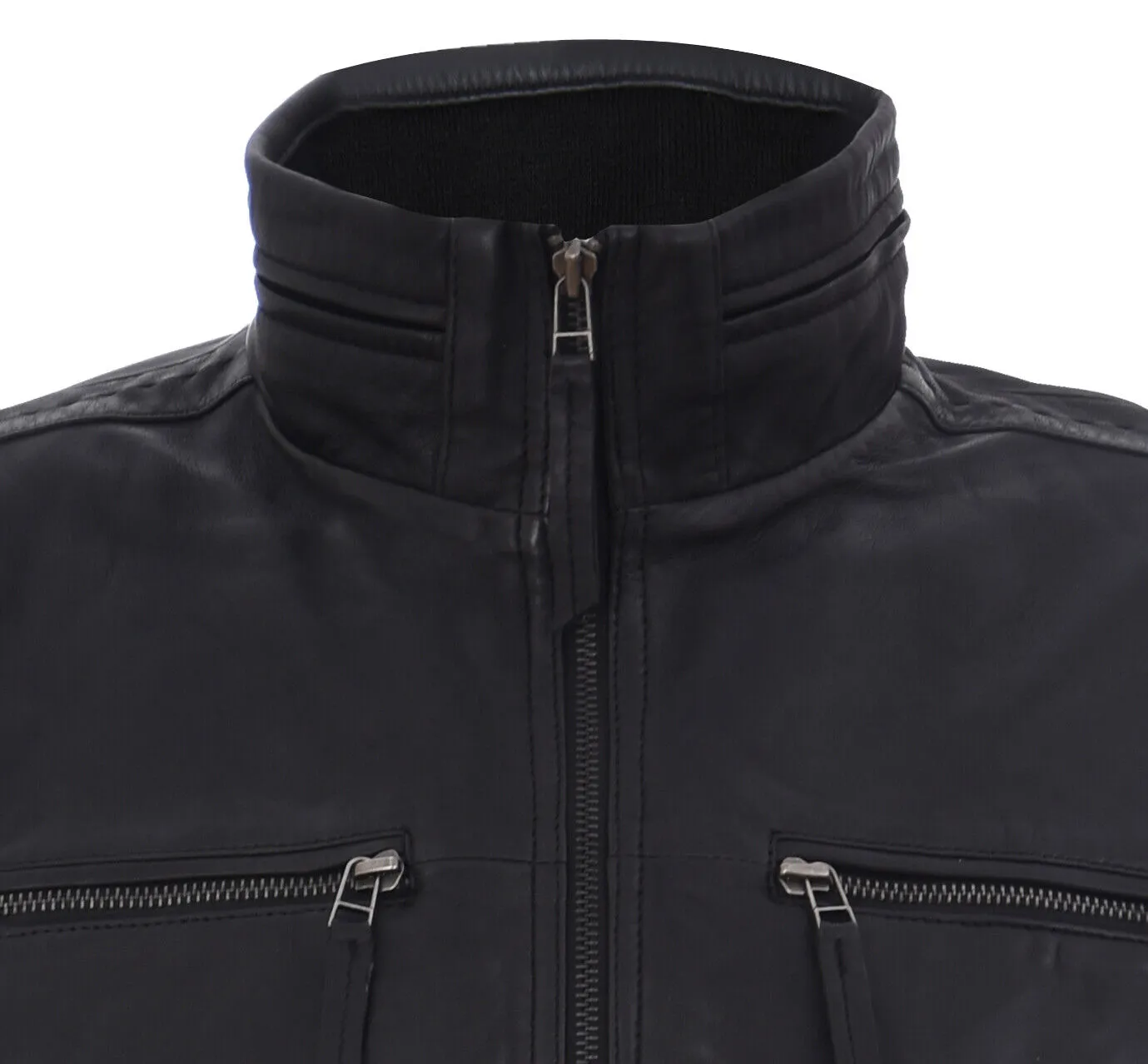 Mens Classic Leather Biker Jacket-Caracas