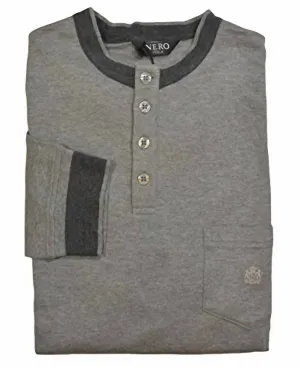 Men's Cotton Pajama Top In Gray