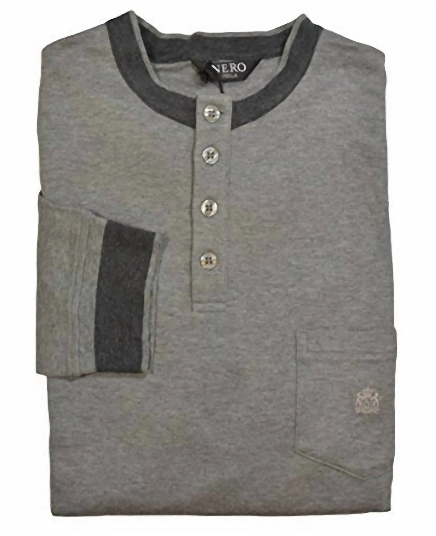 Men's Cotton Pajama Top In Gray