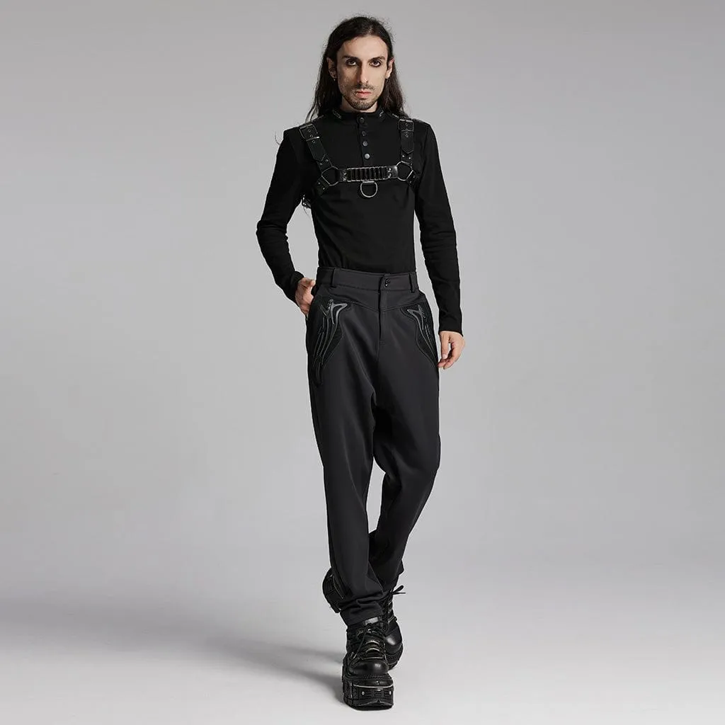 Men's Cyberpunk Patch Studs Pants