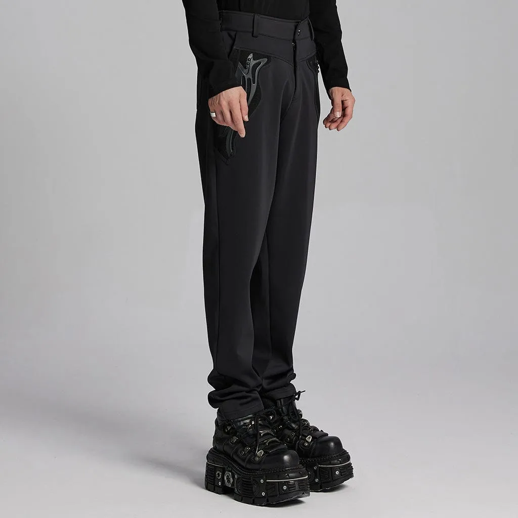 Men's Cyberpunk Patch Studs Pants