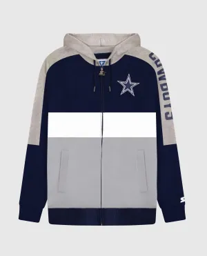 Men's Dallas Cowboys Zip-Front Colorblock Hoodie In Navy