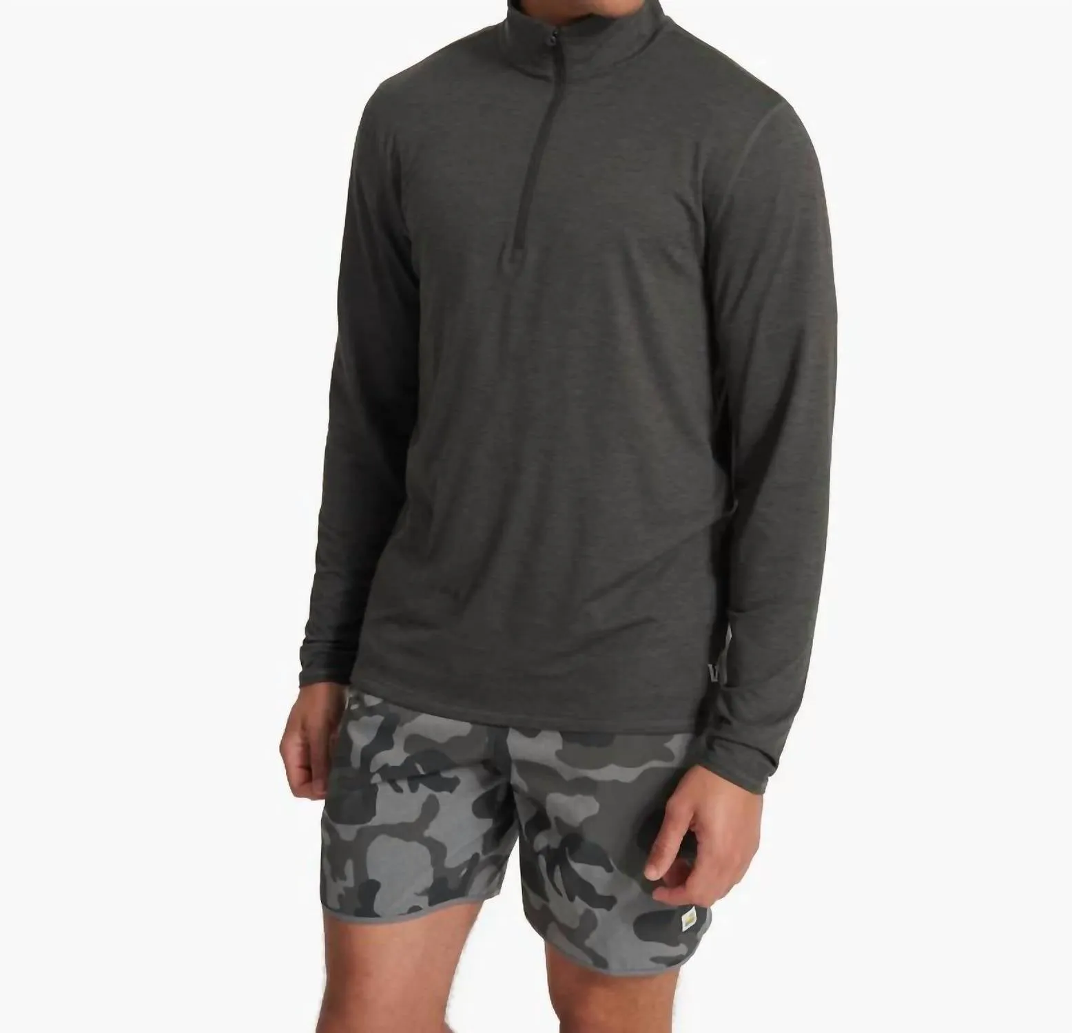 Men's Ease Performance 1/2 Zip Top In Charcoal Heather