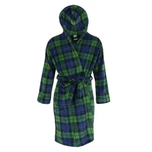 Men's Fleece Hooded Flannel Robe