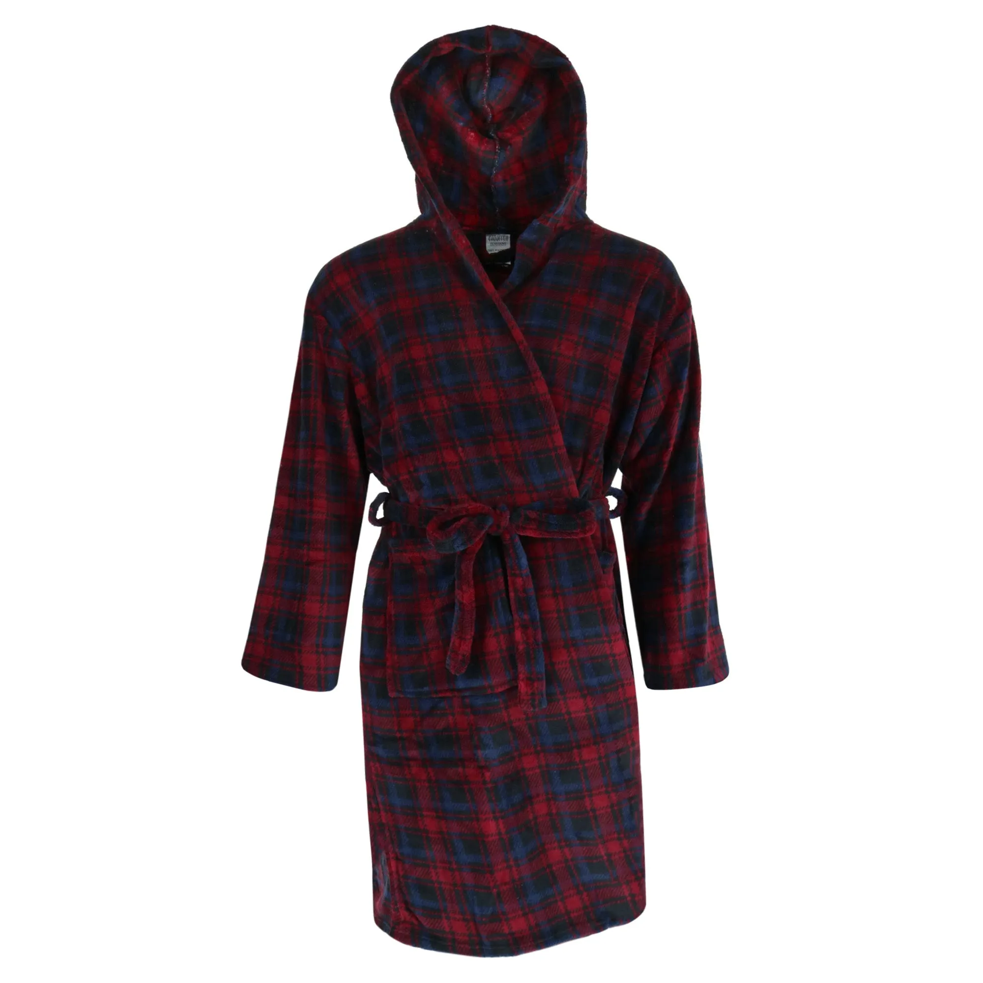 Men's Fleece Hooded Flannel Robe