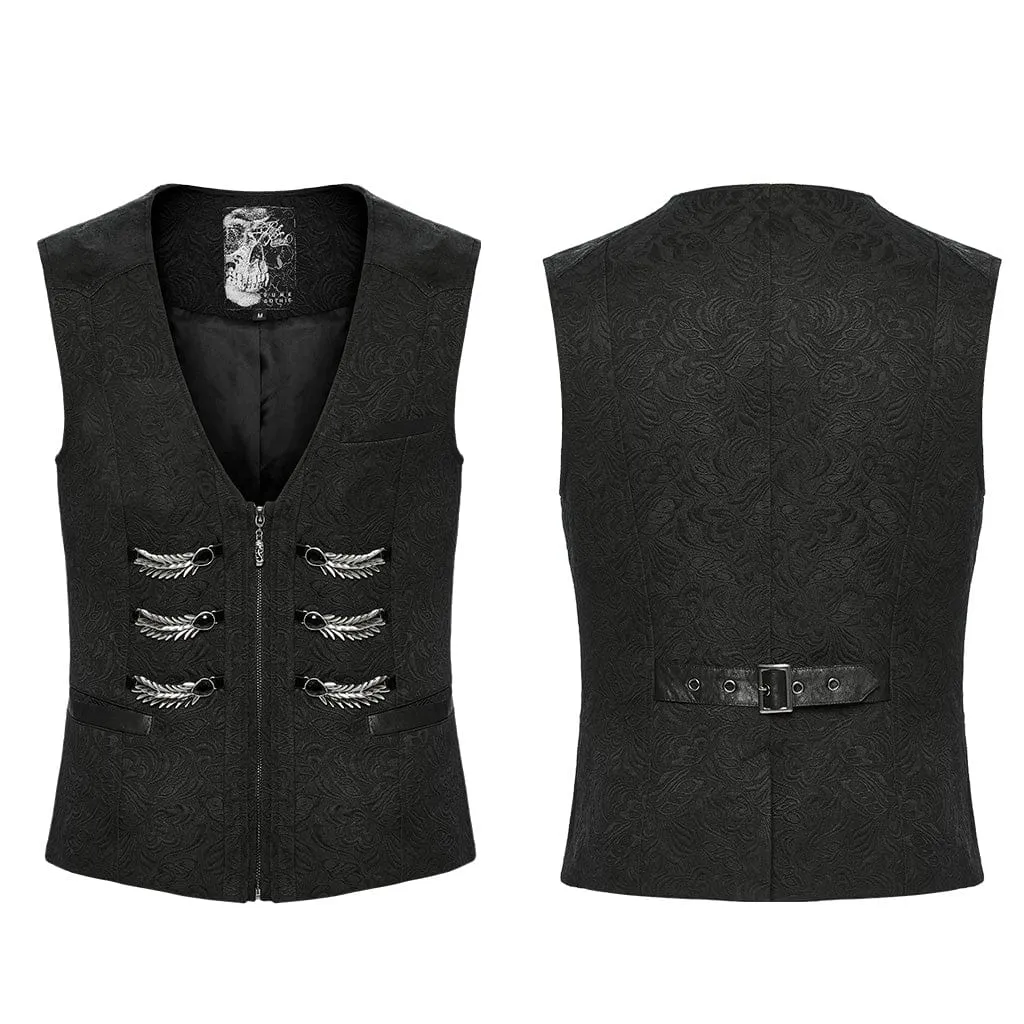 Men's Gothic Buckle-up Loops Waistcoat
