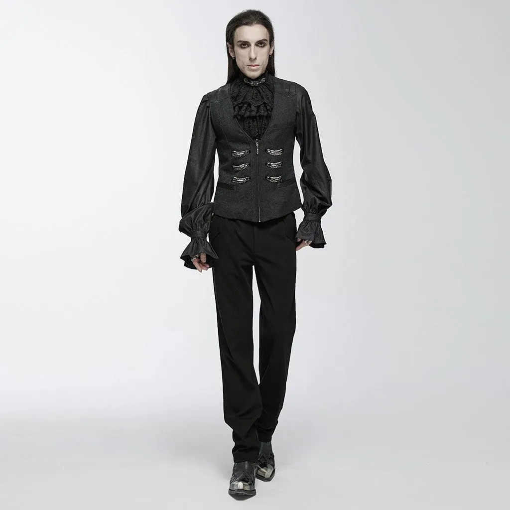 Men's Gothic Buckle-up Loops Waistcoat
