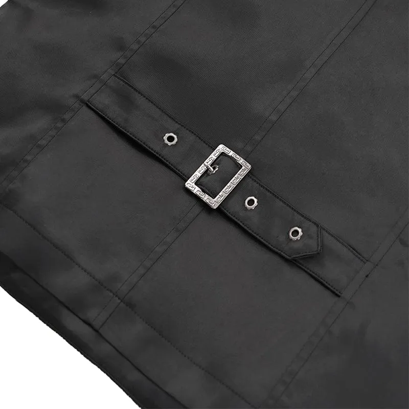Men's Gothic Floral Studs Buckle-up Vest