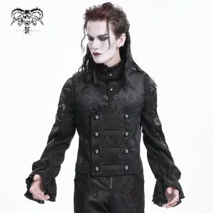 Men's Gothic Floral Studs Buckle-up Vest