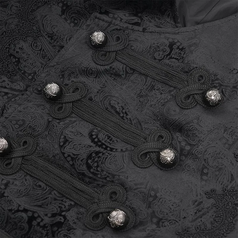 Men's Gothic Floral Studs Buckle-up Vest