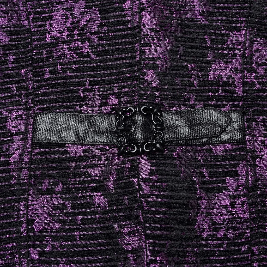 Men's Gothic Skull Buckle-up Waistcoat Violet