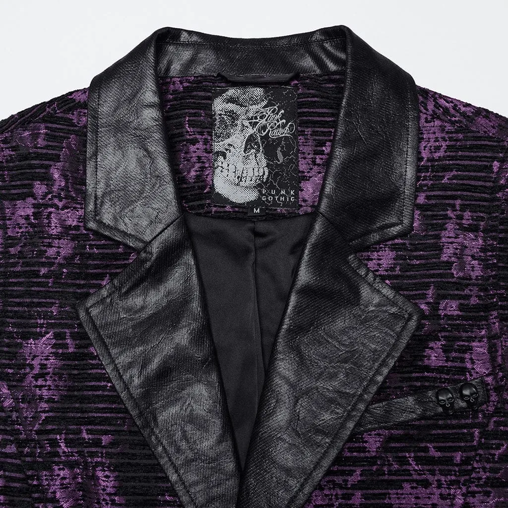 Men's Gothic Skull Buckle-up Waistcoat Violet