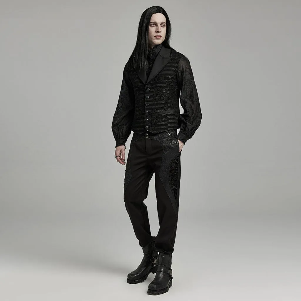 Men's Gothic Stripes Jacquard Waistcoat