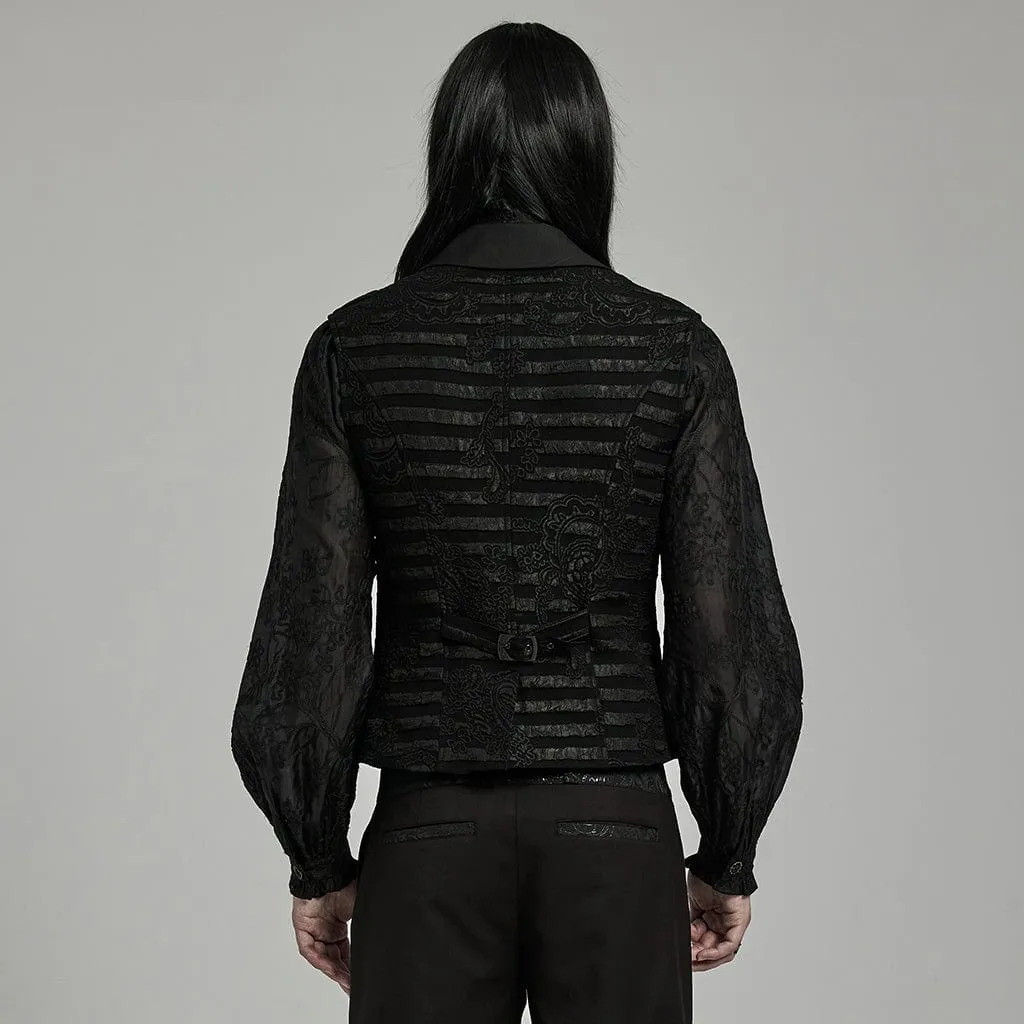 Men's Gothic Stripes Jacquard Waistcoat