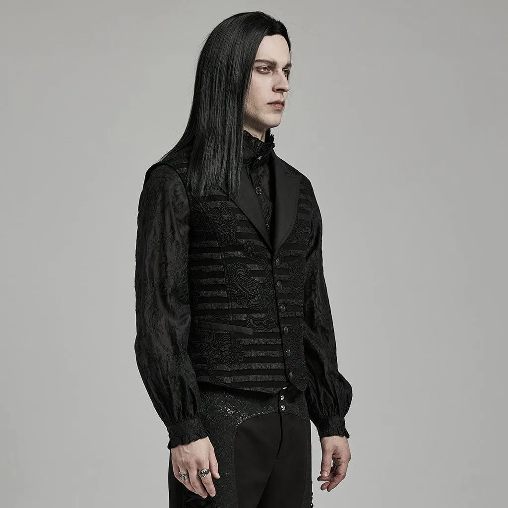 Men's Gothic Stripes Jacquard Waistcoat