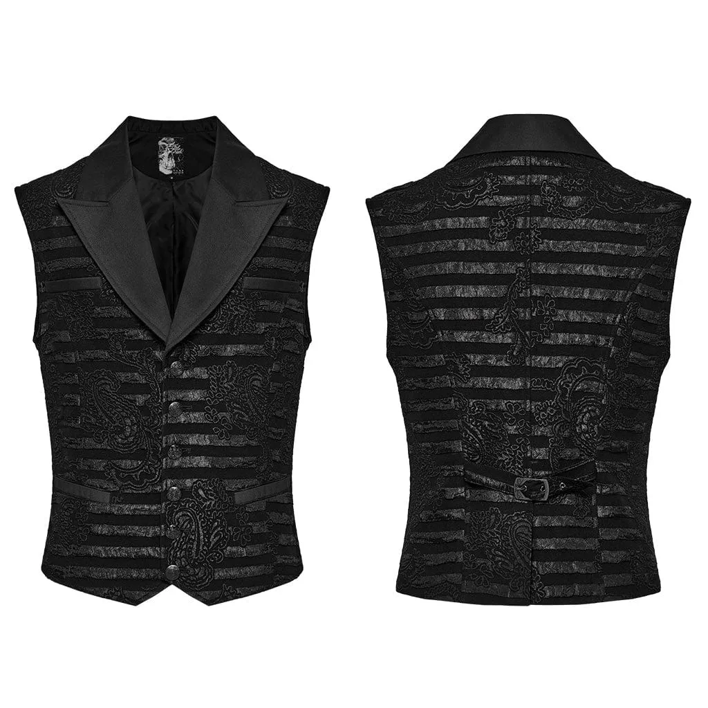 Men's Gothic Stripes Jacquard Waistcoat