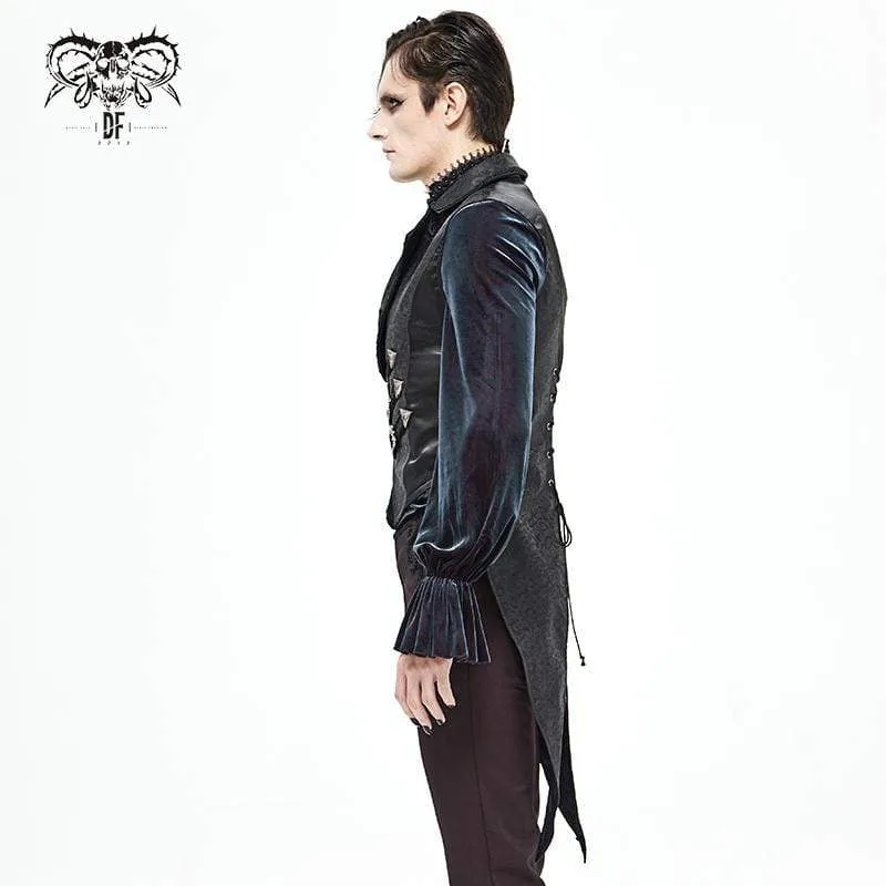 Men's Gothic Victorian Jacquard High/Low Swallow-tailed Waistcoats
