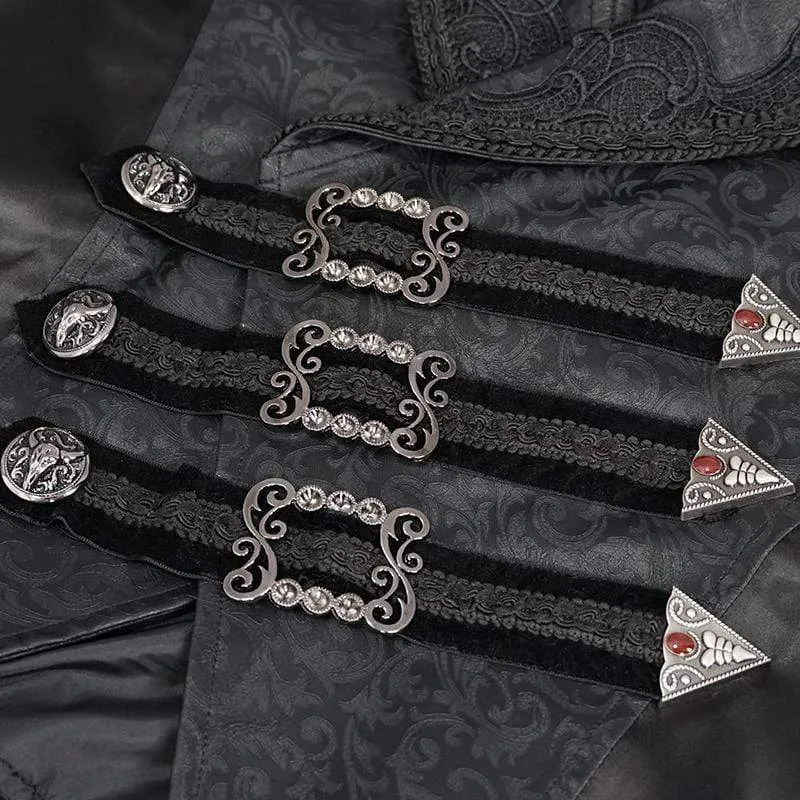 Men's Gothic Victorian Jacquard High/Low Swallow-tailed Waistcoats
