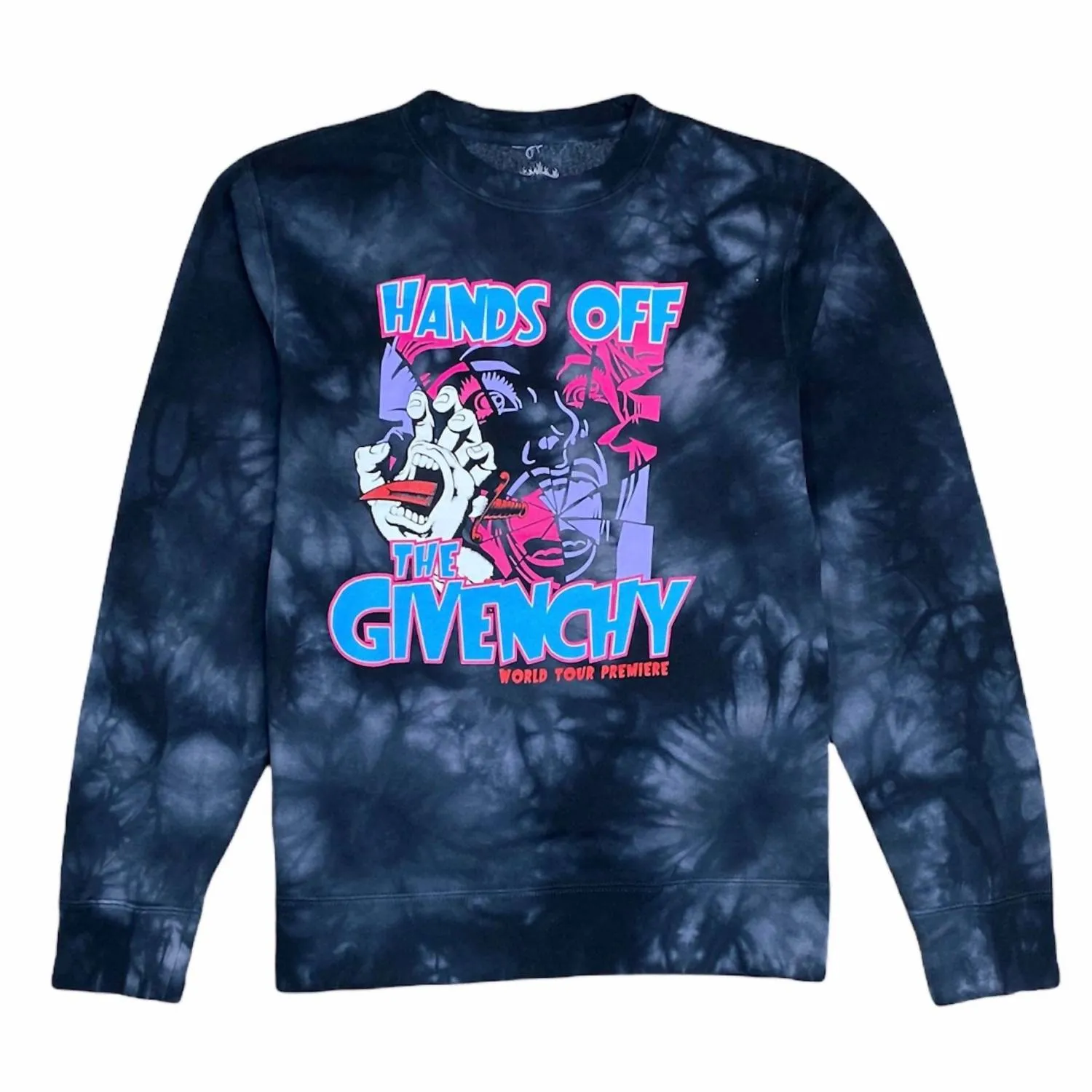 Men's Hands Off Crew Neck Sweater In Black Marble