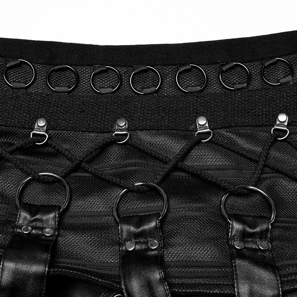 Men's Punk Buckle-up Spaghetti Strap Vest