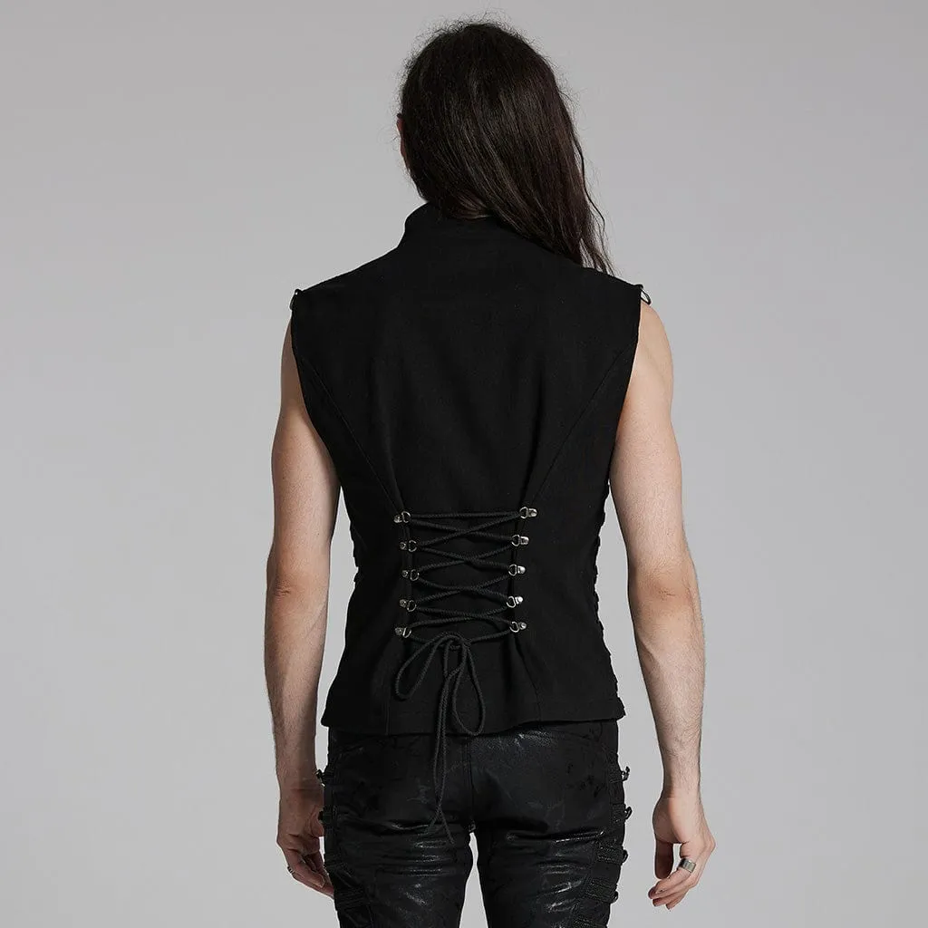 Men's Punk Buckle-up Spaghetti Strap Vest