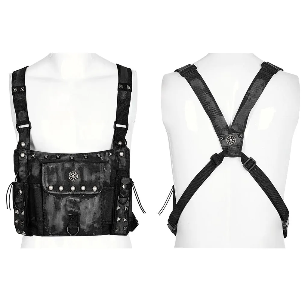 Men's Punk Camouflage Rivet Armor
