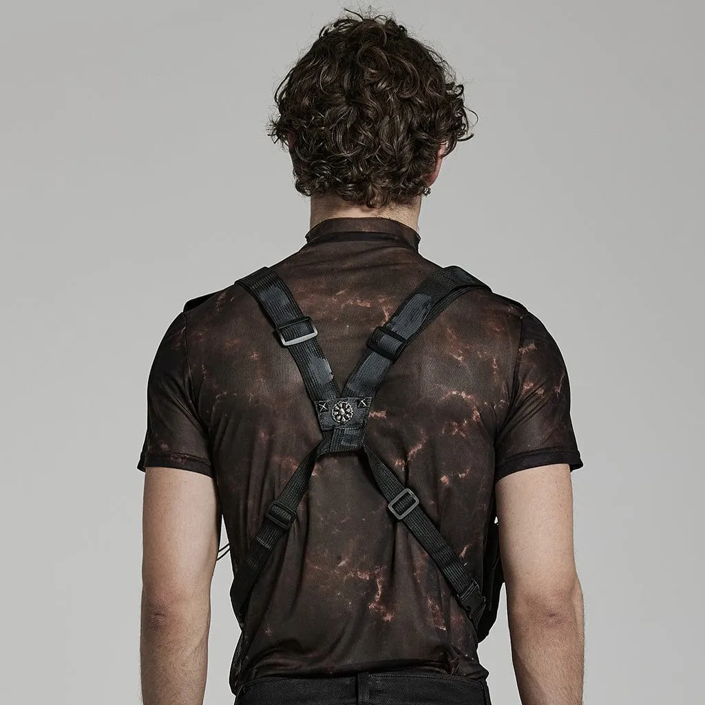Men's Punk Camouflage Rivet Armor