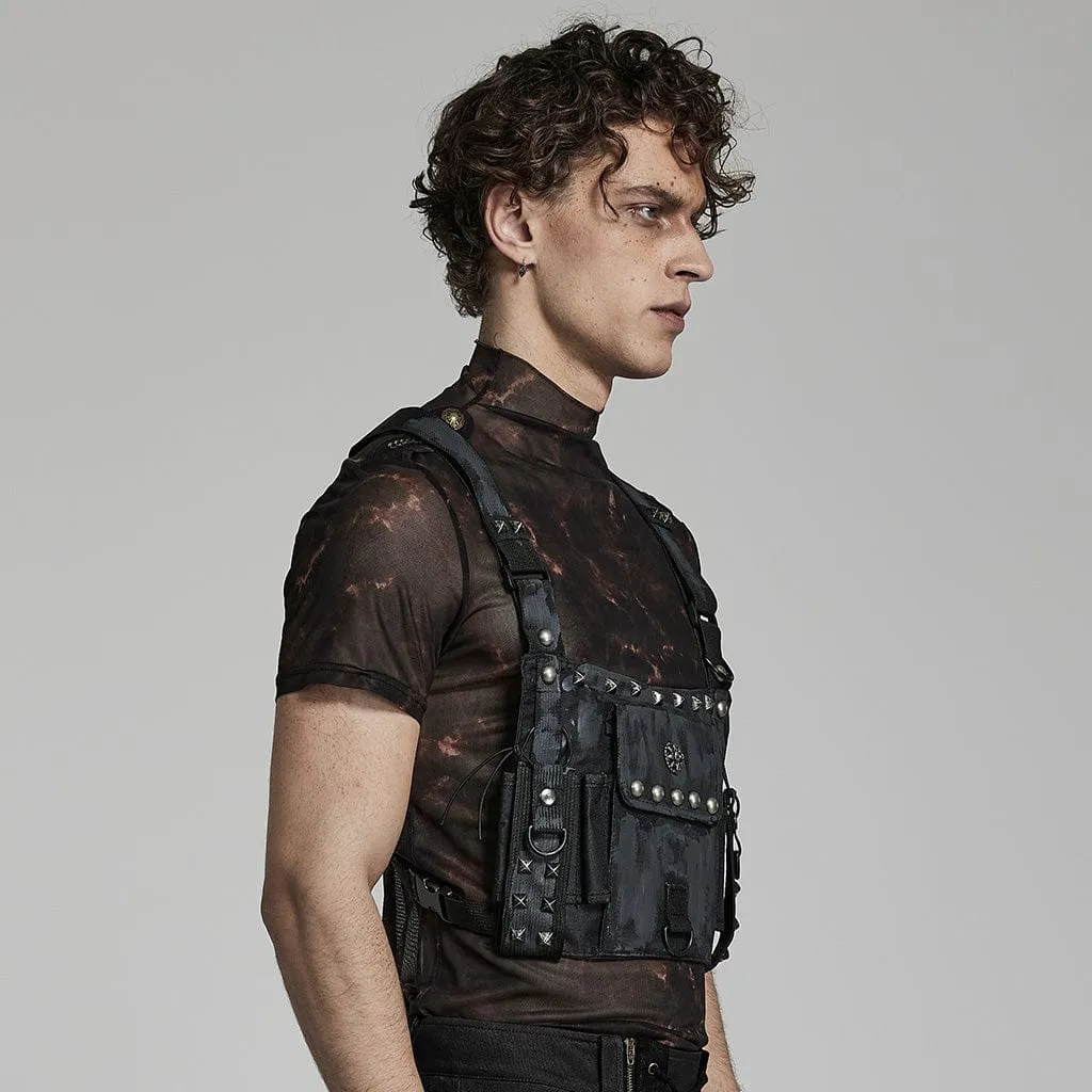 Men's Punk Camouflage Rivet Armor