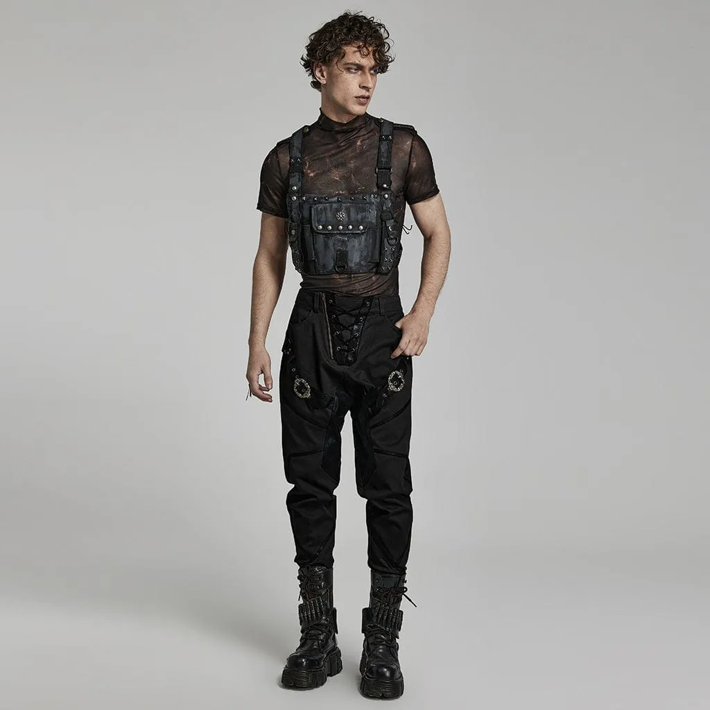 Men's Punk Camouflage Rivet Armor