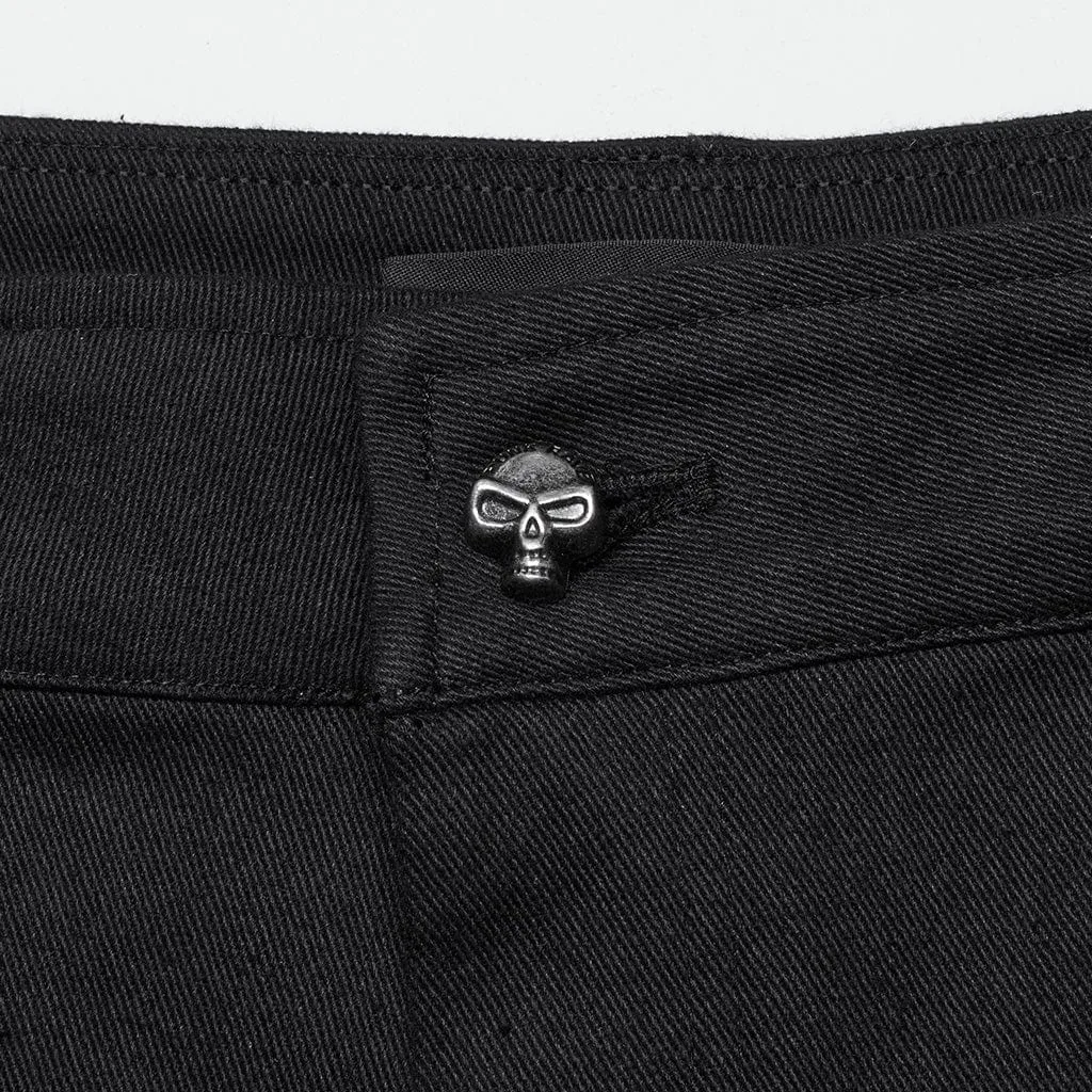 Men's Punk Eyelets Skull Button Pants