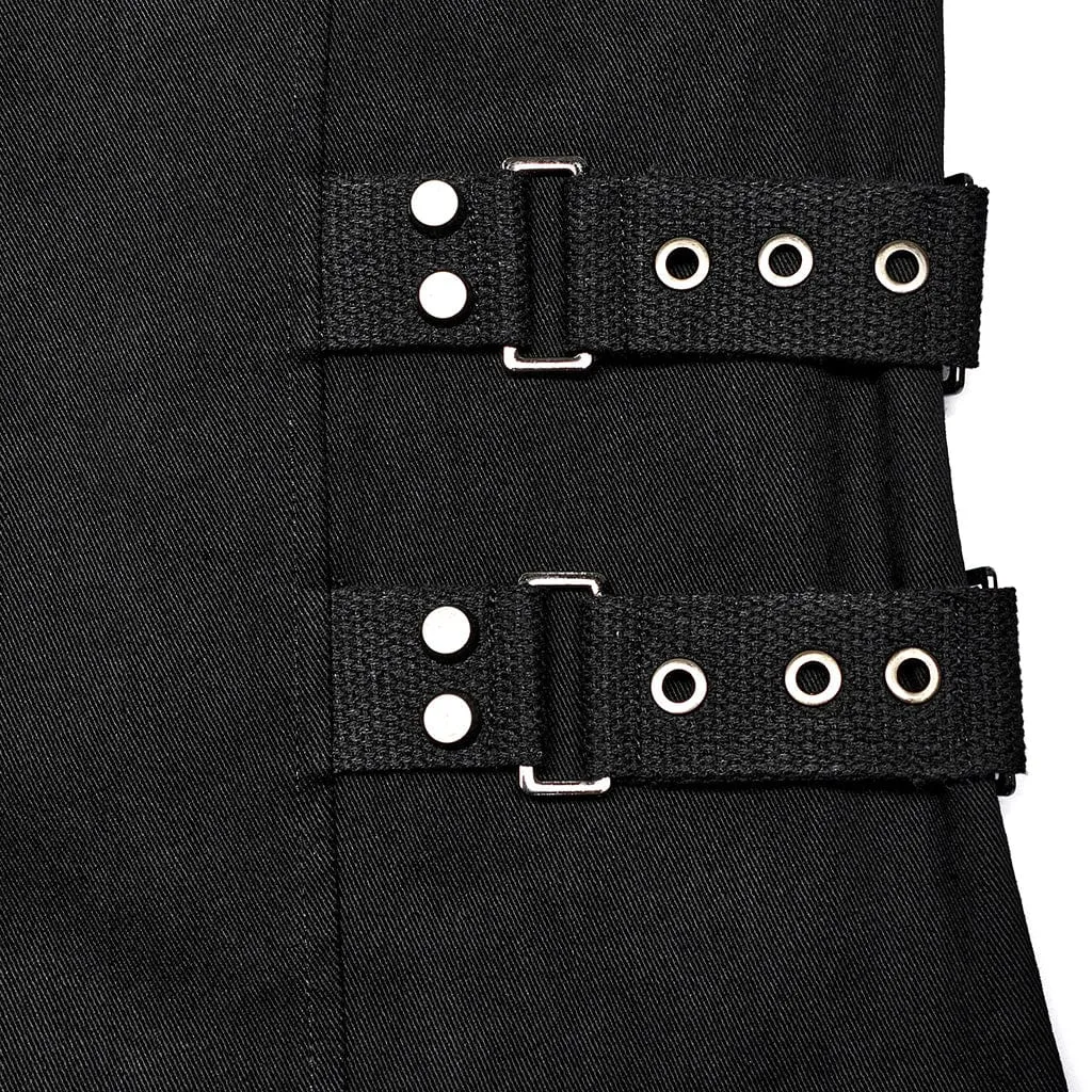 Men's Punk Stand Collar Strap Vest