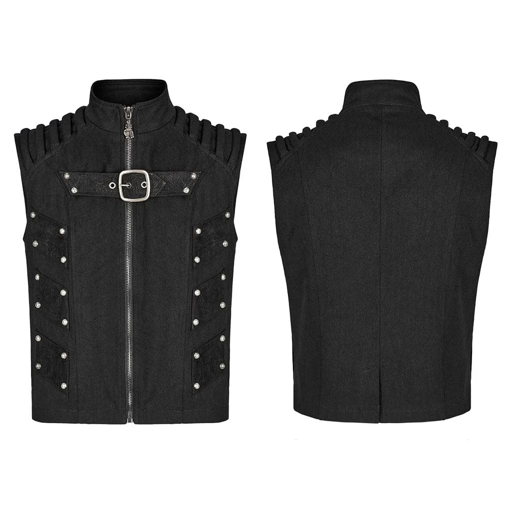 Men's Punk Stand Collar Vest