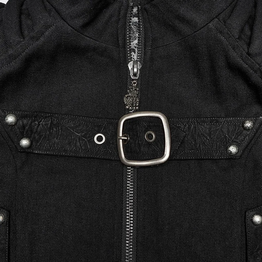 Men's Punk Stand Collar Vest
