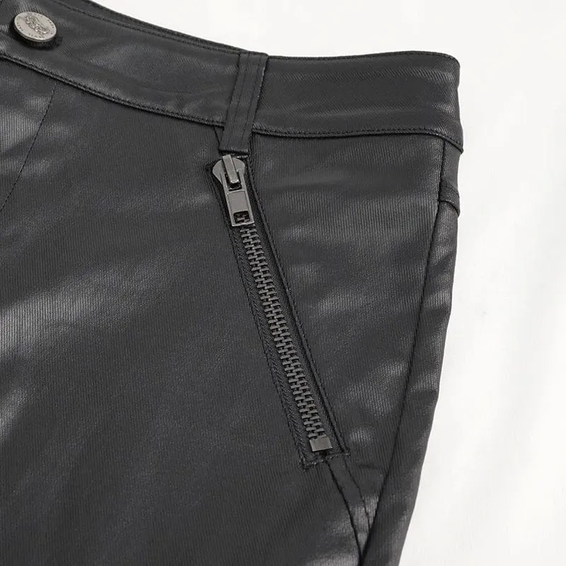 Men's Punk Studded Lace-up Pants