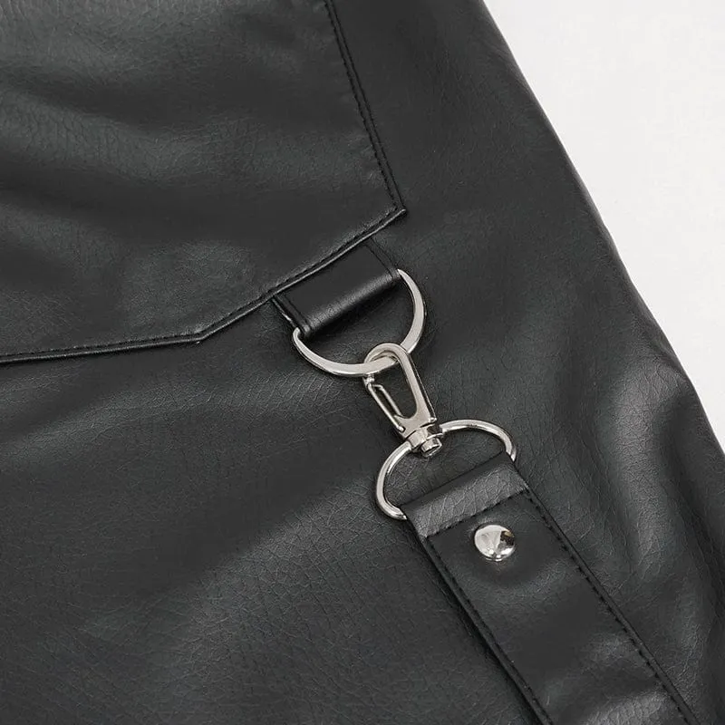 Men's Punk Zipper Faux Leather Pants