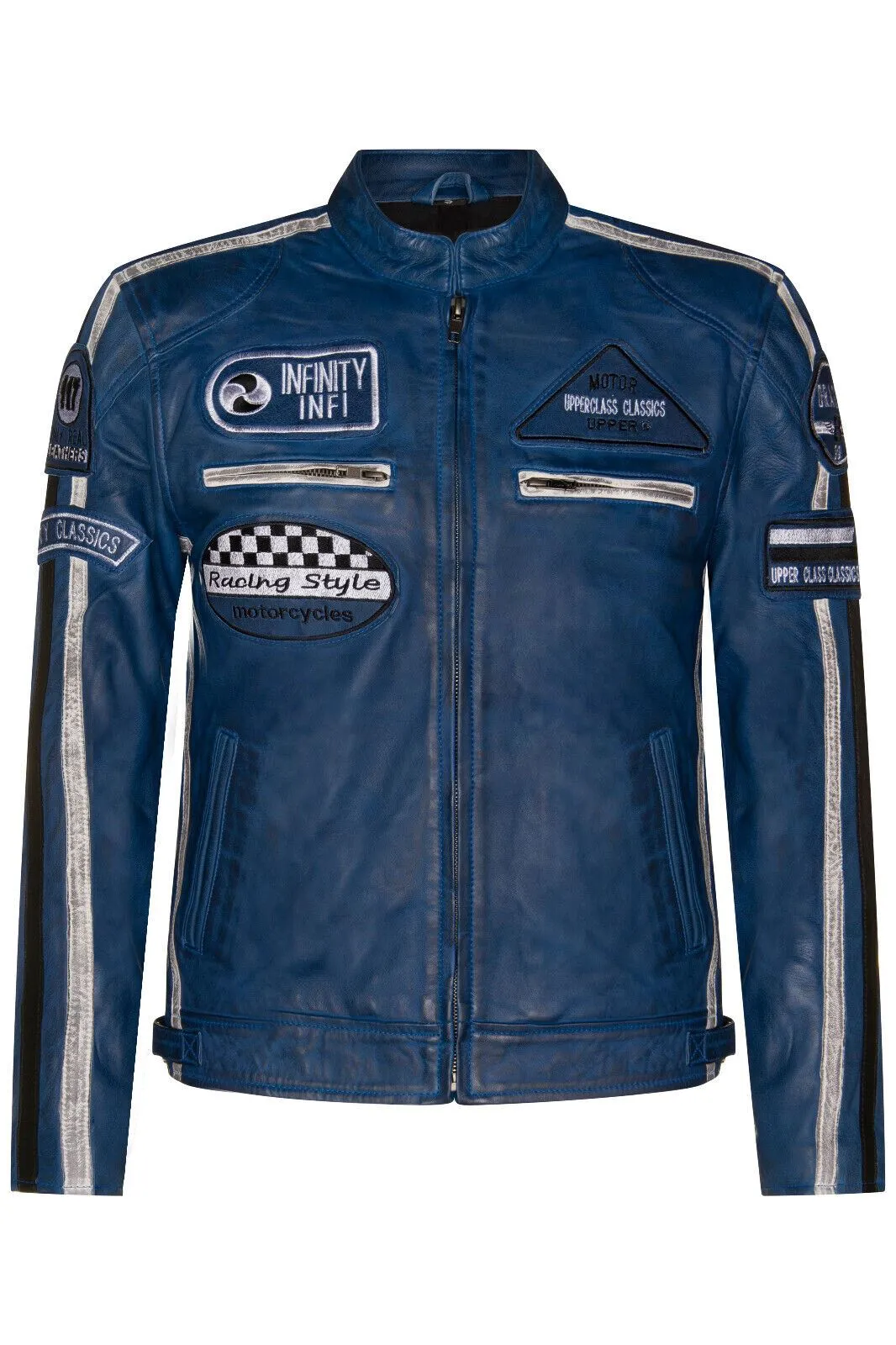 Mens Racing Leather Biker Jacket-Portland