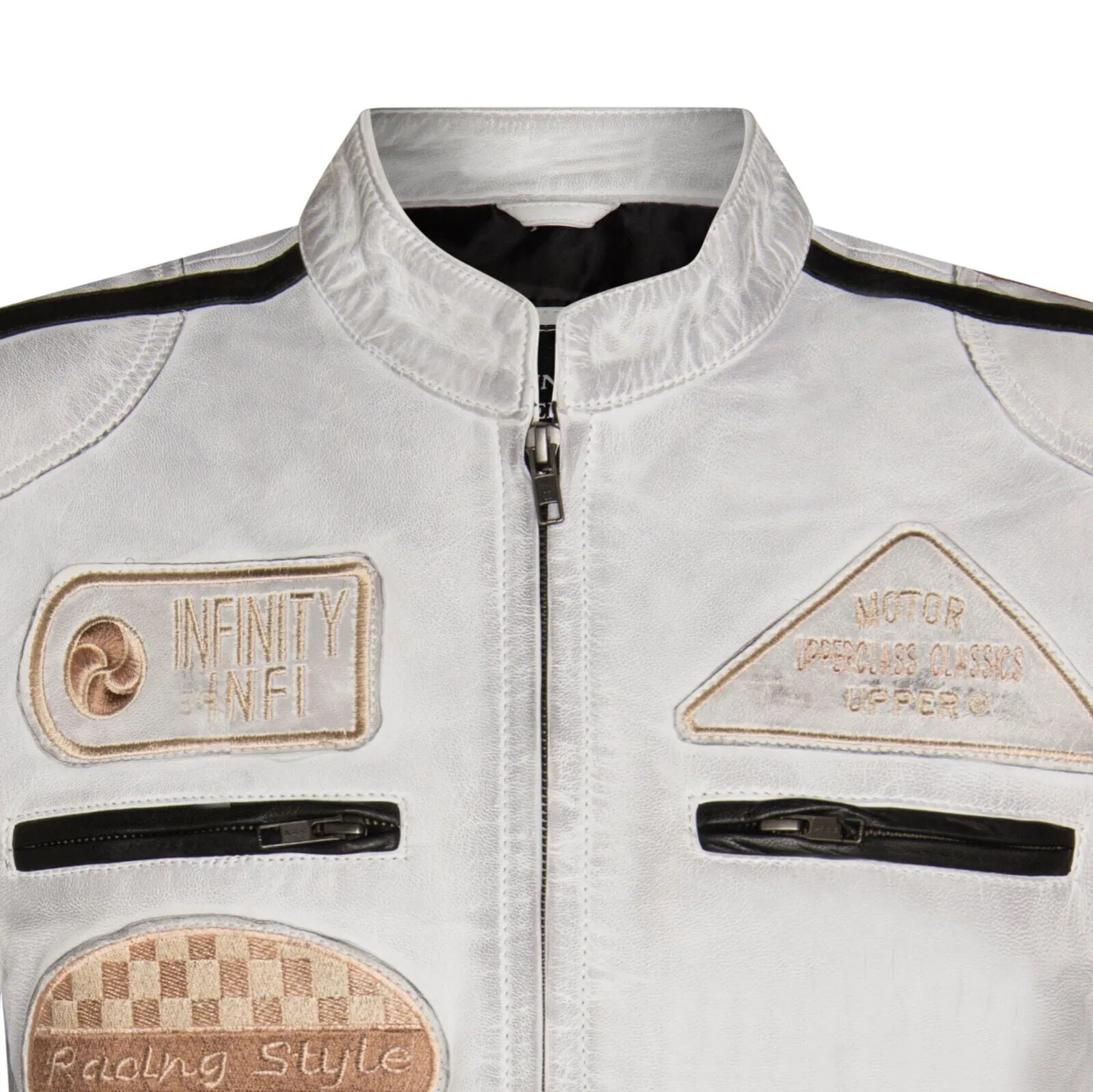 Mens Racing Leather Biker Jacket-Portland