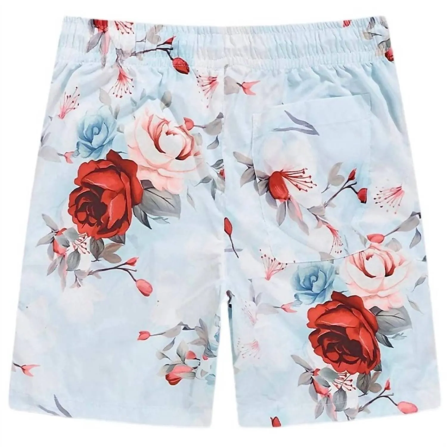 Men's Retro Ibiza Lounge Shorts In Red Floral