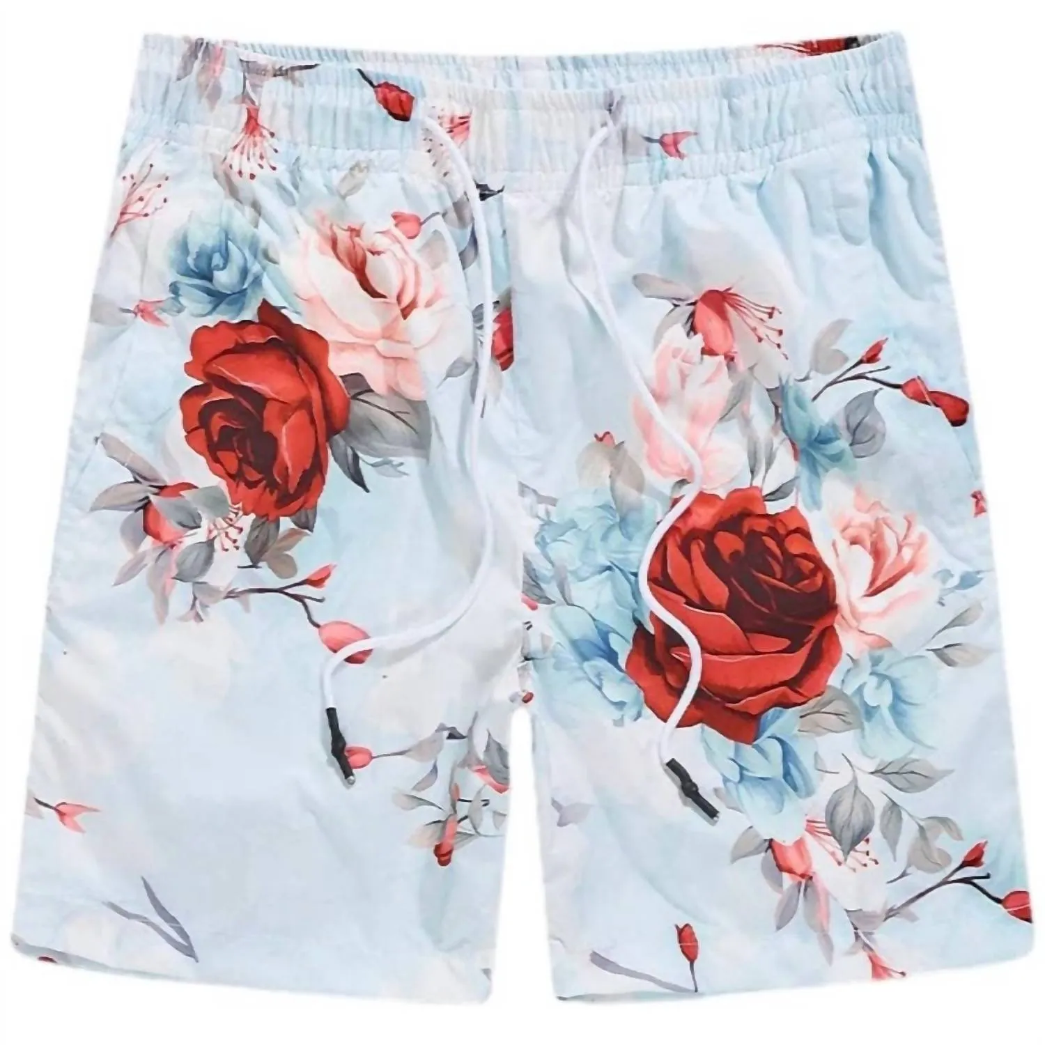 Men's Retro Ibiza Lounge Shorts In Red Floral