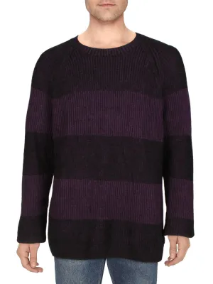Mens Ribbed Pullover Crewneck Sweater
