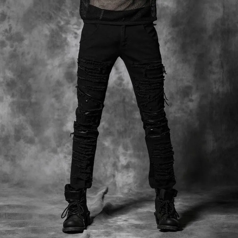 Men's Ripped Denim Harem Jeans