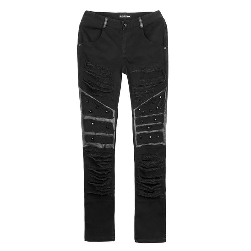 Men's Ripped Denim Harem Jeans