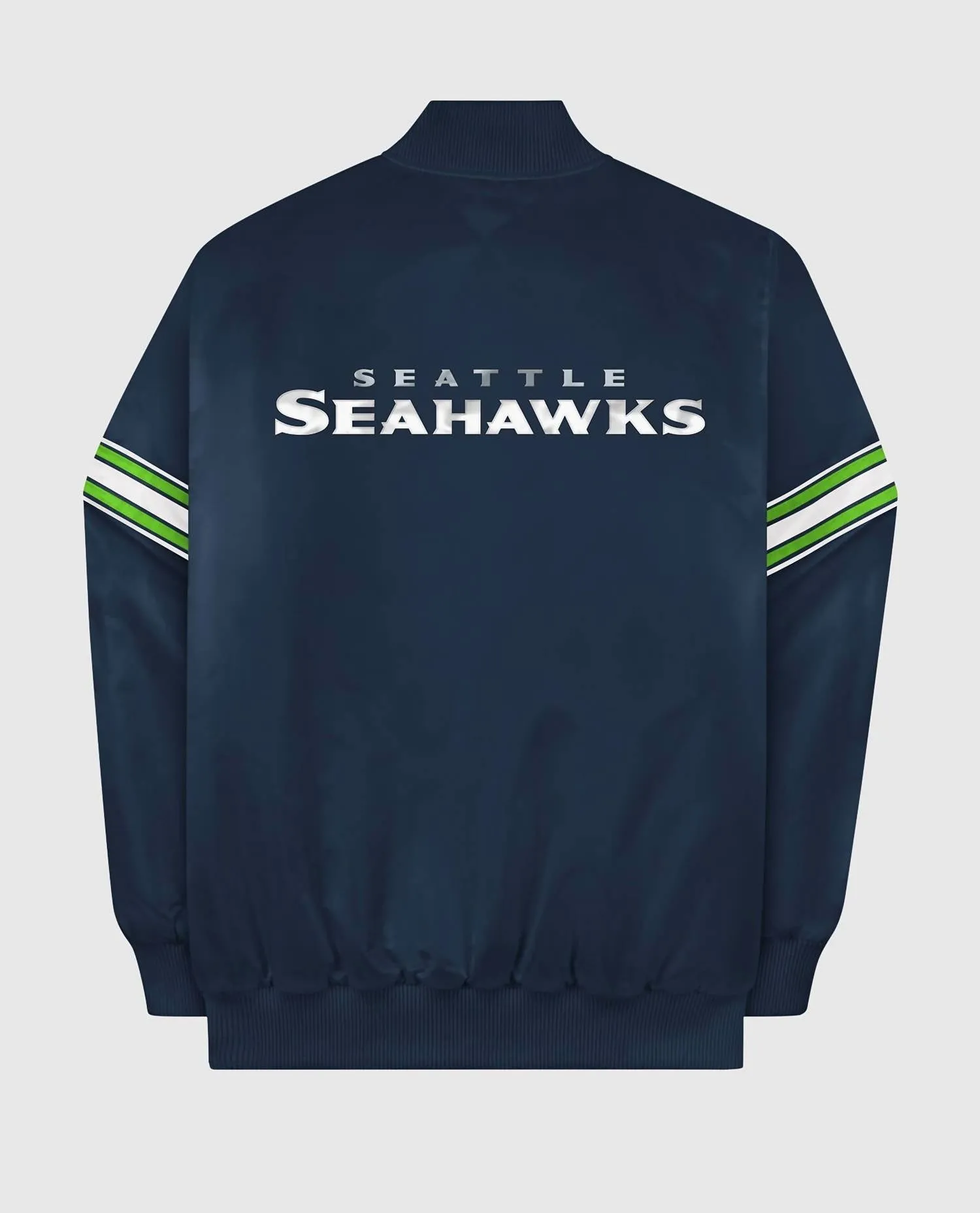 Men's Seattle Seahawks Satin Full-Snap Jacket In Navy