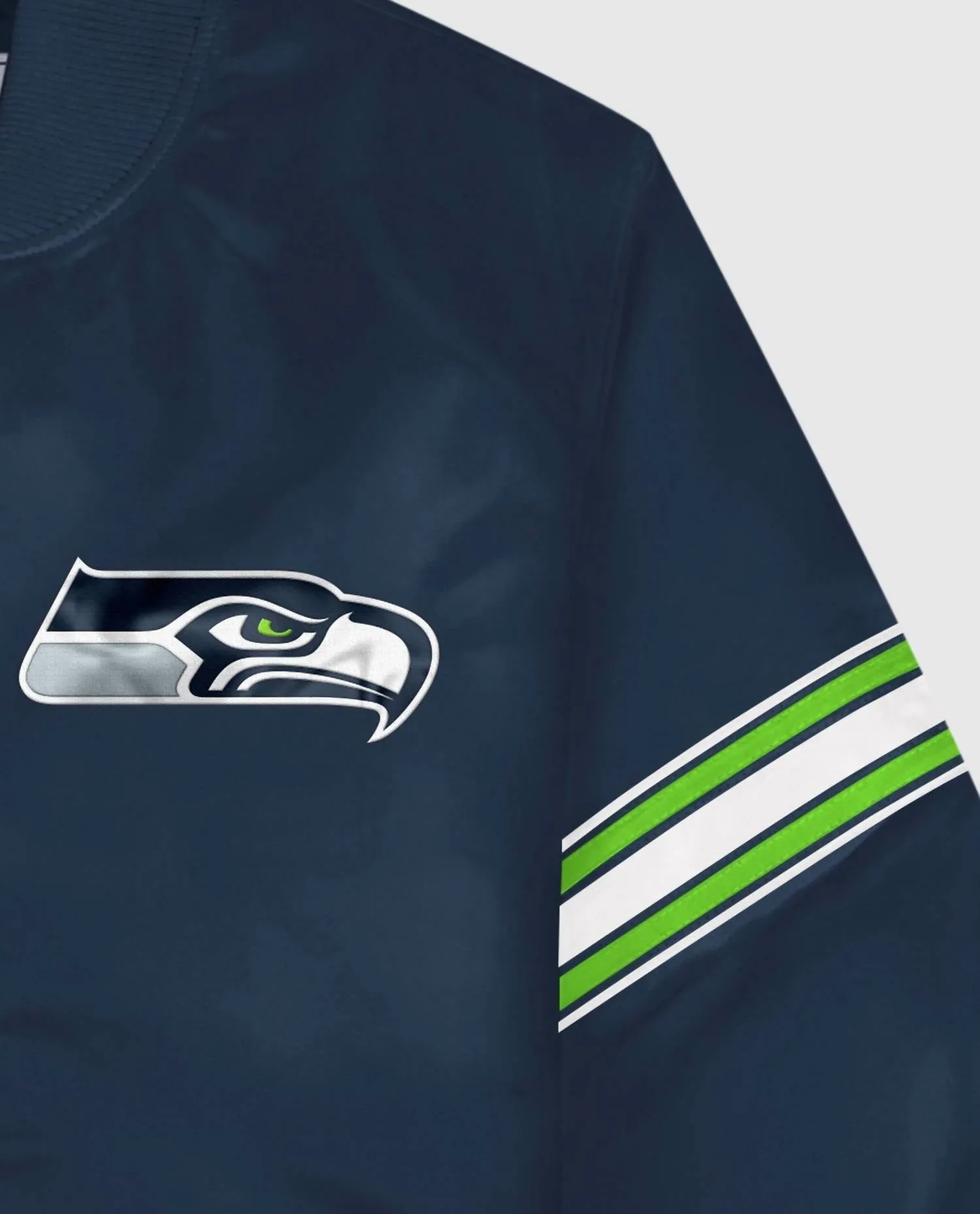 Men's Seattle Seahawks Satin Full-Snap Jacket In Navy