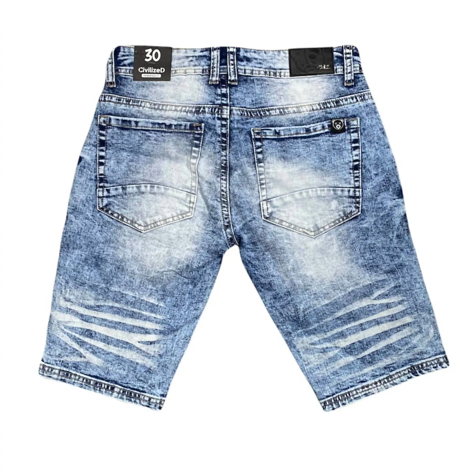 Men's Self Love Bear Denim Short In Blue