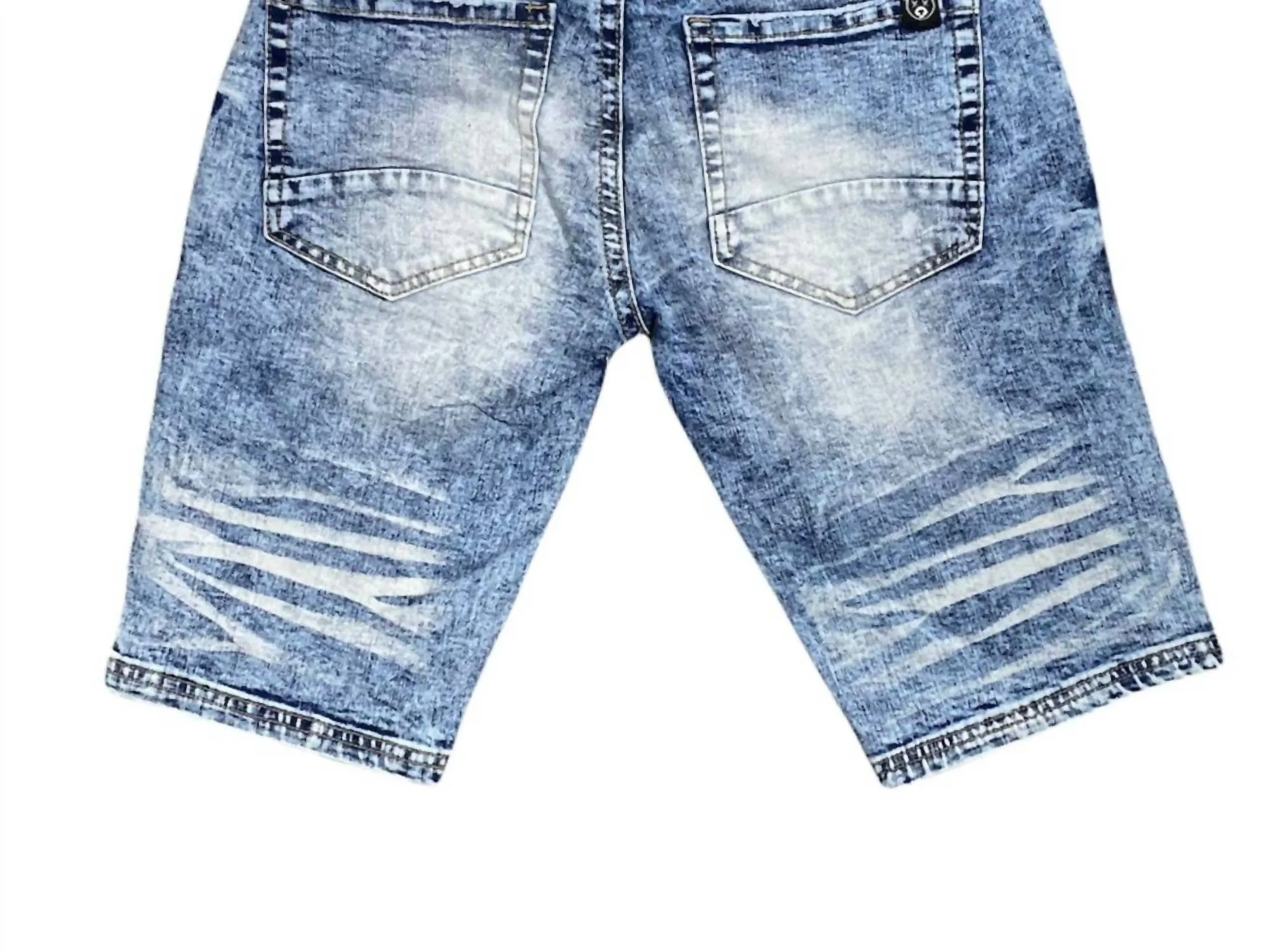 Men's Self Love Bear Denim Short In Blue