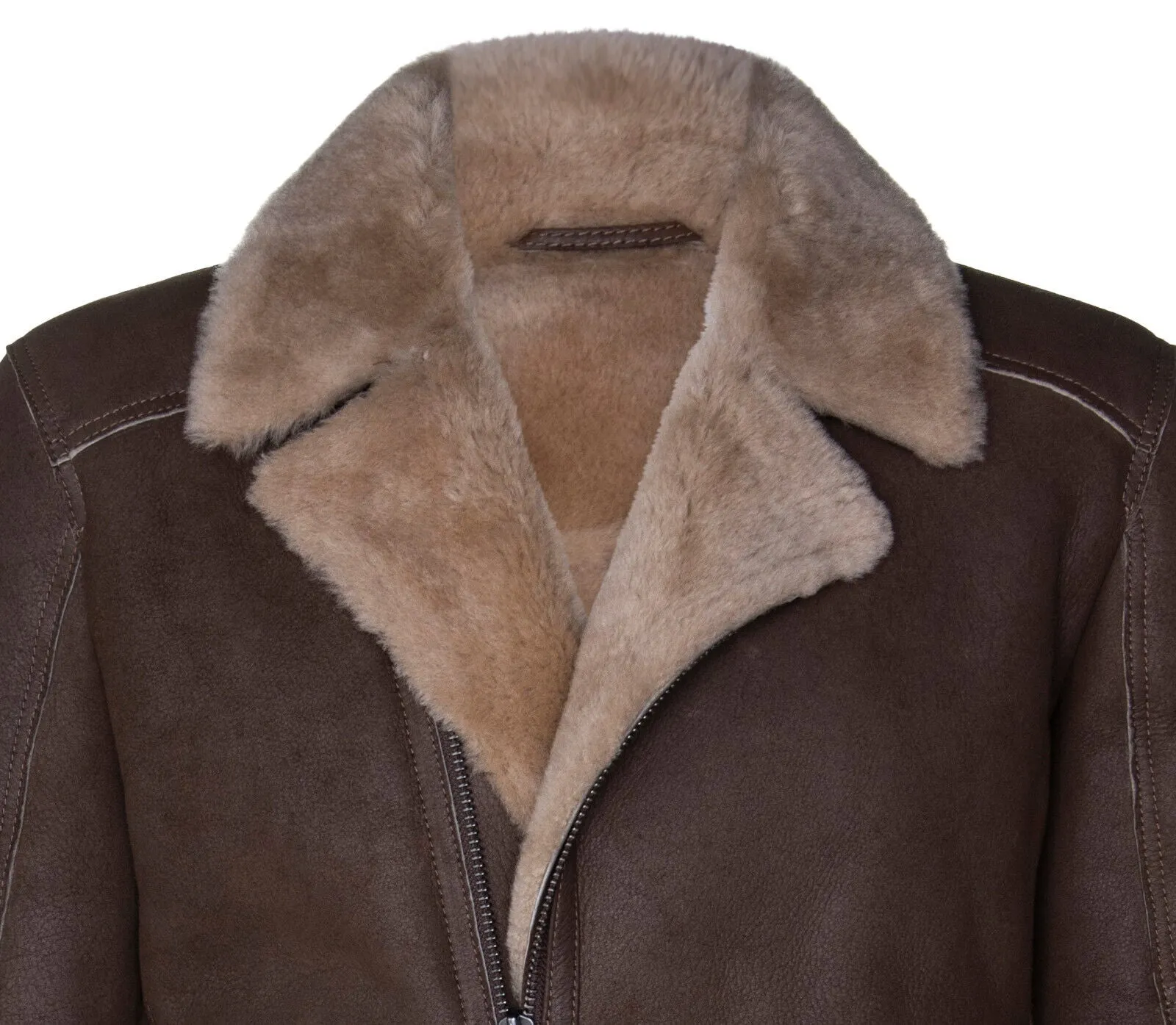 Mens Sheepskin Leather Biker Jacket-Bruma