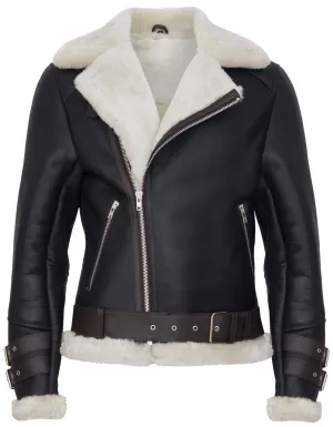 Mens Sheepskin Leather Biker Jacket-Edmonton