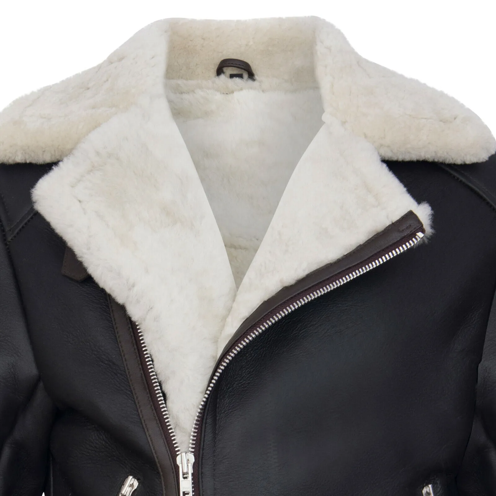Mens Sheepskin Leather Biker Jacket-Edmonton